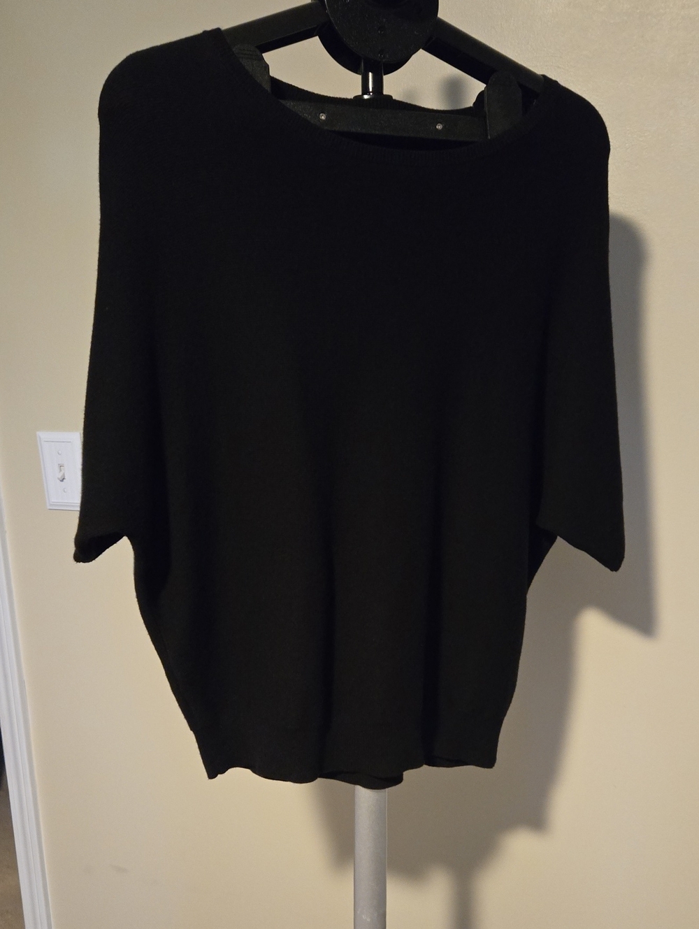 Quince Black Short-Sleeve Crewneck Sweater